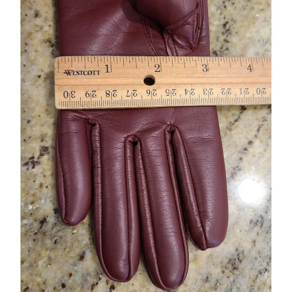 Vintage Size S/M Rusty Brown Sears Faux Leather Knit Lined Driving Gloves
